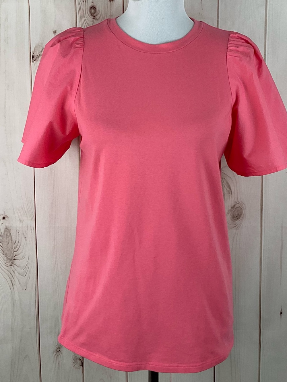 A New Day Women's Pink Puff Elbow Sleeve Knit T-Shirt Top Size S